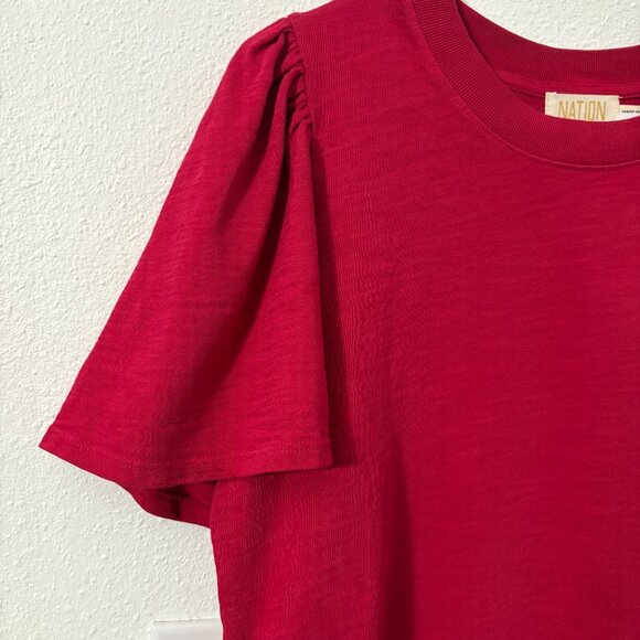 Nation LTD Savanna Flutter Sleeve Mock Neck Heartbreaker New Size Large Evereve - Picture 3 of 7